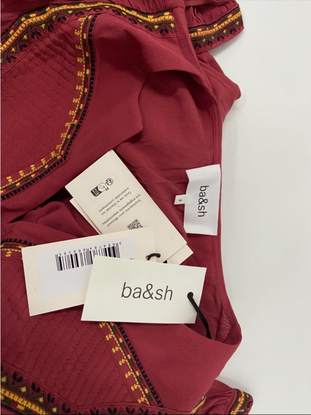 NWT Ba&Sh TULSIE Mini Dress in Red / brique size 2 / Medium boho - Picture 9 of 16